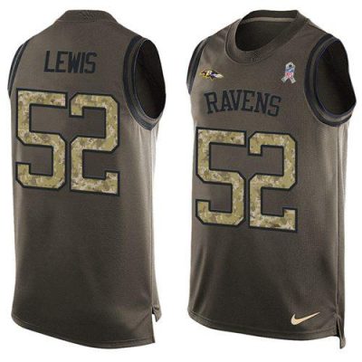Nike Ravens #52 Ray Lewis Green Stitched NFL Limited Salute To Service Tank Top Jersey