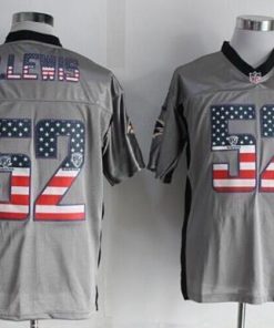 Nike Ravens #52 Ray Lewis Grey Stitched NFL Elite USA Flag Fashion Jersey