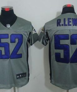 Nike Ravens #52 Ray Lewis Grey Shadow Stitched NFL Elite Jersey