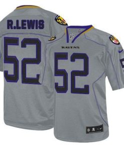 Nike Ravens #52 Ray Lewis Lights Out Grey Stitched NFL Elite Jersey