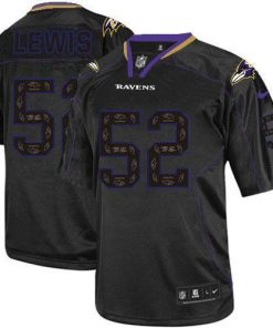 Nike Ravens #52 Ray Lewis New Lights Out Black Stitched NFL Elite Jersey