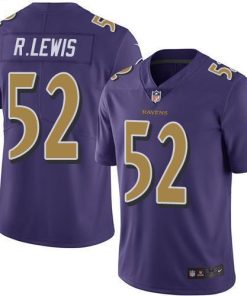 Nike Ravens #52 Ray Lewis Purple Stitched NFL Limited Rush Jersey