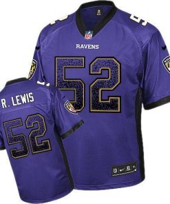 Nike Ravens #52 Ray Lewis Purple Team Color Stitched NFL Elite Drift Fashion Jersey