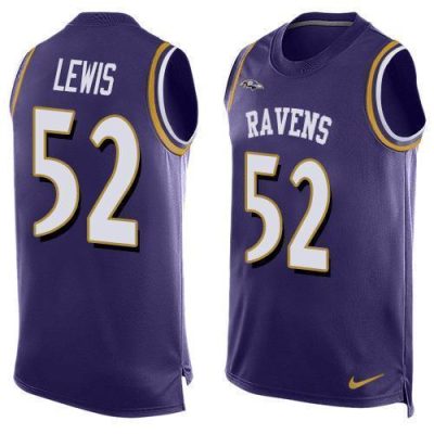 Nike Ravens #52 Ray Lewis Purple Team Color Stitched NFL Limited Tank Top Jersey