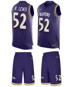 Nike Ravens #52 Ray Lewis Purple Team Color Stitched NFL Limited Tank Top Suit Jersey