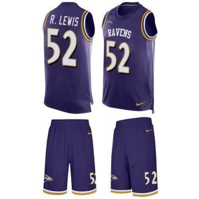 Nike Ravens #52 Ray Lewis Purple Team Color Stitched NFL Limited Tank Top Suit Jersey