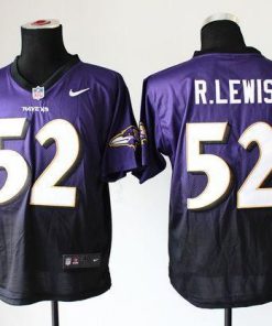Nike Ravens #52 Ray Lewis Purple/Black Stitched NFL Elite Fadeaway Fashion Jersey