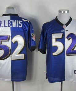 Nike Ravens #52 Ray Lewis Purple/White Stitched NFL Elite Split Jersey