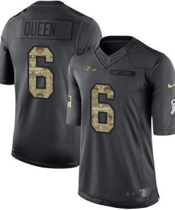 Nike Ravens #6 Patrick Queen Black Stitched NFL Limited 2016 Salute To Service Jersey