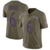 Nike Ravens #6 Patrick Queen Olive Stitched NFL Limited 2017 Salute To Service Jersey