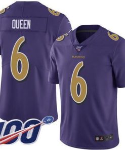 Nike Ravens #6 Patrick Queen Purple Stitched NFL Limited Rush 100th Season Jersey