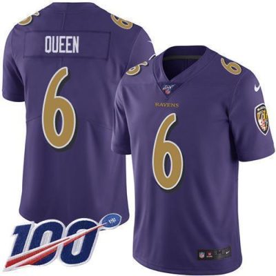 Nike Ravens #6 Patrick Queen Purple Stitched NFL Limited Rush 100th Season Jersey