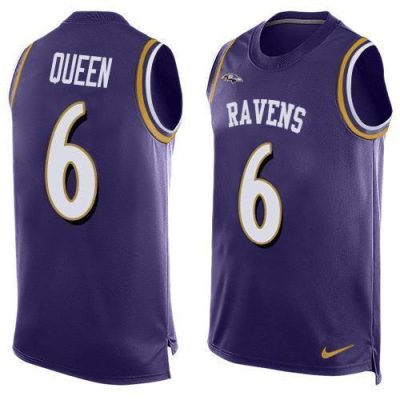 Nike Ravens #6 Patrick Queen Purple Team Color Stitched NFL Limited Tank Top Jersey