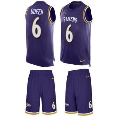 Nike Ravens #6 Patrick Queen Purple Team Color Stitched NFL Limited Tank Top Suit Jersey