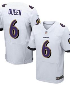 Nike Ravens #6 Patrick Queen White Stitched NFL New Elite Jersey