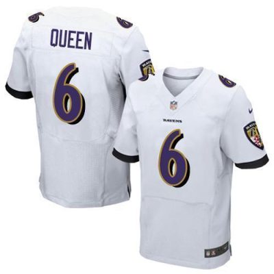 Nike Ravens #6 Patrick Queen White Stitched NFL New Elite Jersey