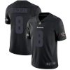 Nike Ravens #8 Lamar Jackson Black Stitched NFL Limited Rush Impact Jersey