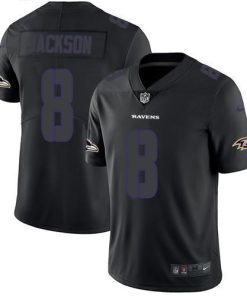 Nike Ravens #8 Lamar Jackson Black Stitched NFL Limited Rush Impact Jersey