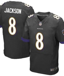 Nike Ravens #8 Lamar Jackson Black Alternate Stitched NFL New Elite Jersey