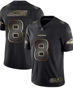 Nike Ravens #8 Lamar Jackson Black/Gold Stitched NFL Vapor Untouchable Limited Jersey