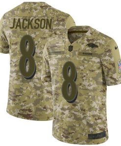 Nike Ravens #8 Lamar Jackson Camo Stitched NFL Limited 2018 Salute To Service Jersey