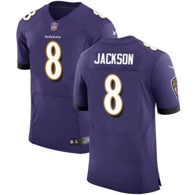 Nike Ravens #8 Lamar Jackson Purple Team Color Stitched NFL Vapor Untouchable Elite Jersey