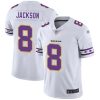 Nike Ravens #8 Lamar Jackson White Stitched NFL Limited Team Logo Fashion Jersey
