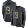 Nike Ravens #9 Justin Tucker Anthracite Salute To Service Stitched NFL Limited Therma Long Sleeve Jersey