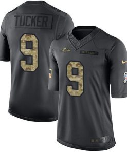 Nike Ravens #9 Justin Tucker Black Stitched NFL Limited 2016 Salute To Service Jersey