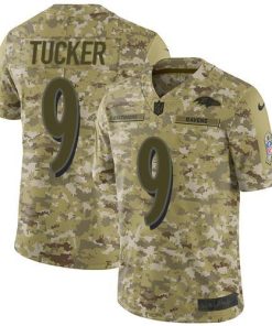 Nike Ravens #9 Justin Tucker Camo Stitched NFL Limited 2018 Salute To Service Jersey