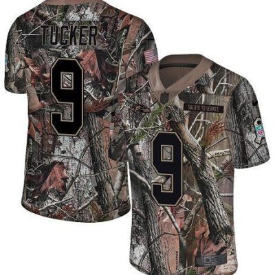 Nike Ravens #9 Justin Tucker Camo Stitched NFL Limited Rush Realtree Jersey
