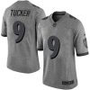 Nike Ravens #9 Justin Tucker Gray Stitched NFL Limited Gridiron Gray Jersey