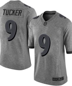 Nike Ravens #9 Justin Tucker Gray Stitched NFL Limited Gridiron Gray Jersey