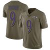 Nike Ravens #9 Justin Tucker Olive Stitched NFL Limited 2017 Salute To Service Jersey