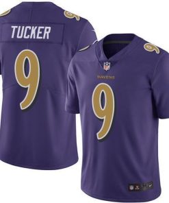 Nike Ravens #9 Justin Tucker Purple Stitched NFL Limited Rush Jersey