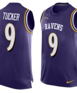 Nike Ravens #9 Justin Tucker Purple Team Color Stitched NFL Limited Tank Top Jersey
