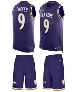 Nike Ravens #9 Justin Tucker Purple Team Color Stitched NFL Limited Tank Top Suit Jersey