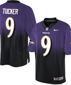 Nike Ravens #9 Justin Tucker Purple/Black Stitched NFL Elite Fadeaway Fashion Jersey