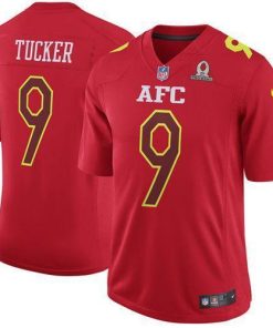 Nike Ravens #9 Justin Tucker Red Stitched NFL Game AFC 2017 Pro Bowl Jersey