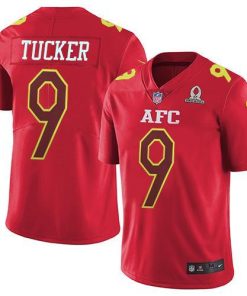 Nike Ravens #9 Justin Tucker Red Stitched NFL Limited AFC 2017 Pro Bowl Jersey