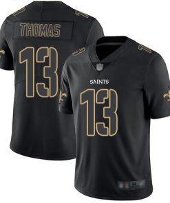 Nike Saints #13 Michael Thomas Black Stitched NFL Limited Rush Impact Jersey