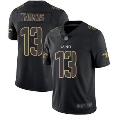Nike Saints #13 Michael Thomas Black Stitched NFL Limited Rush Impact Jersey