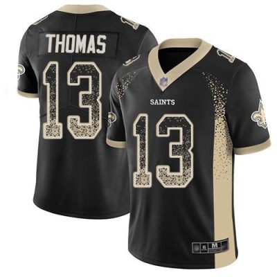Nike Saints #13 Michael Thomas Black Team Color Stitched NFL Limited Rush Drift Fashion Jersey