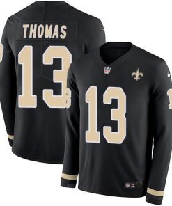 Nike Saints #13 Michael Thomas Black Team Color Stitched NFL Limited Therma Long Sleeve Jersey