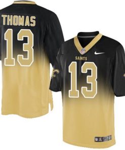 Nike Saints #13 Michael Thomas Black/Gold Stitched NFL Elite Fadeaway Fashion Jersey