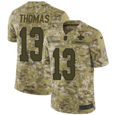 Nike Saints #13 Michael Thomas Camo Stitched NFL Limited 2018 Salute To Service Jersey