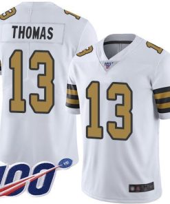 Nike Saints #13 Michael Thomas White Stitched NFL Limited Rush 100th Season Jersey