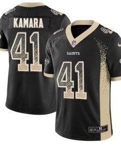 Nike Saints #41 Alvin Kamara Black Team Color Stitched NFL Limited Rush Drift Fashion Jersey