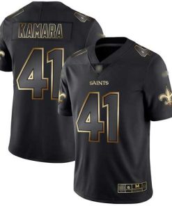 Nike Saints #41 Alvin Kamara Black/Gold Stitched NFL Vapor Untouchable Limited Jersey