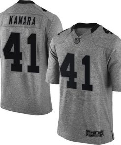 Nike Saints #41 Alvin Kamara Gray Stitched NFL Limited Gridiron Gray Jersey